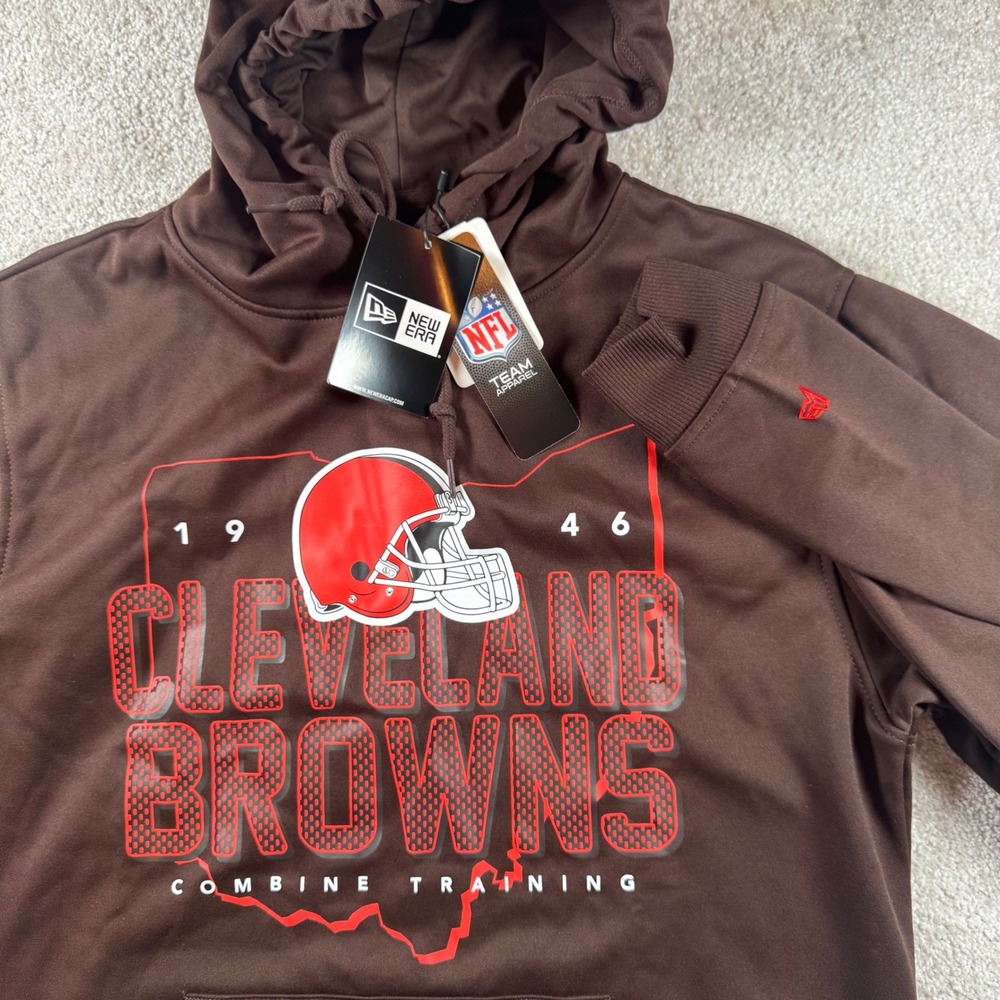 New Era Cleveland Browns NFL Combine Training Hoodie Brown Mens Medium NWT